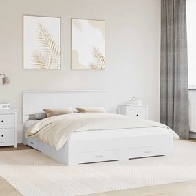 vidaXL Σκελετός Κρεβατιού Λευκό 160 x 200 cm Επεξεργασμένο Ξύλο