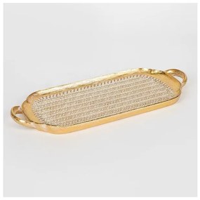 Δίσκος Πολυρεσίν Χρυσό-Λευκό 35x2.5x15.5cm 752-16078 Estheti-752-16078-Λευκό-Χρυσό 752-16078