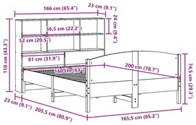 ΚΡΕΒΑΤΙ ΒΙΒΛΙΟΘΗΚΗ ΧΩΡΙΣ ΣΤΡΩΜΑ 160X200 ΕΚ ΜΑΣΙΦ ΞΥΛΟ ΠΕΥΚΟΥ 3323099