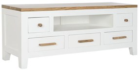 Τηλεόραση DKD Home Decor Λευκό Καφέ ξύλο ακακίας Ξύλο από Μάνγκο 125 x 40 x 50 cm