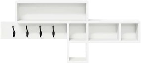 vidaXL Τοίχου Κρεμάστρα Λευκό 100 x 12 x 43.5 εκ Επεξεργασμένο ξύλο