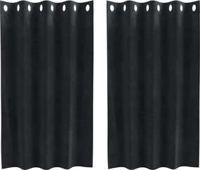 vidaXL Κουρτίνες συσκότισης 2 pcs Μαύρο 140 x 140 cm Βελούδο