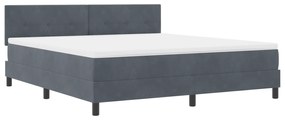 vidaXL κρεβάτι Box Spring με στρώμα  Σκούρο Γκρι Super King Βελούδο