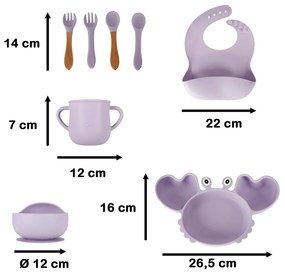 Σετ φαγητού Σιλικόνης Μωβ KX4526_1 IKONKA