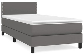 ΚΡΕΒΑΤΙ BOXSPRING ΜΕ ΣΤΡΩΜΑ ΓΚΡΙ 90X200 ΕΚ. ΑΠΟ ΣΥΝΘΕΤΙΚΟ ΔΕΡΜΑ 3141045