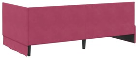 vidaXL Κρεβάτι Γωνίας με κεφαλάρι Μπορντό 100 x 200 cm Βελούδο