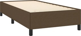 vidaXL Κρεβάτι Boxspring με Στρώμα Σκούρο Καφέ 90x190 εκ. Υφασμάτινο