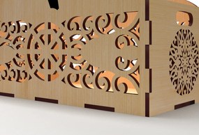 Σετ των 2 Intra απο ξύλο plywood Χρώμα wenge 3mm-4mm πάχος - Διακοσμητικό κουτί δώρου Ξύλινο κουτί κοπής με λέιζερ Δίασταση 15x15 cm INTRAFABR-25952157