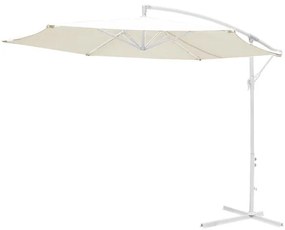 Ομπρέλα επαγγελματική Jiopel μονοκόμματος ιστός λευκό αλουμίνιο-μπεζ ύφασμα Φ3m 300x300x250 εκ.