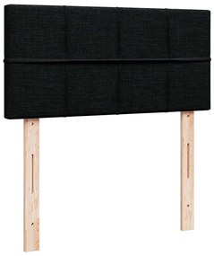 vidaXL Κρεβάτι Boxspring με Στρώμα Μαύρο 80 x 200 εκ. Υφασμάτινο
