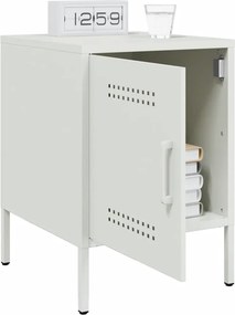 vidaXL Κομοδίνα 2 τεμ. Λευκές 36x39x50,5 εκ. Χάλυβα
