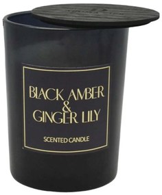 Αρωματικό Κερί Σε Δοχείο Black Amber & Ginger Lily 833177 8x8x10,5cm Black Ankor Glass