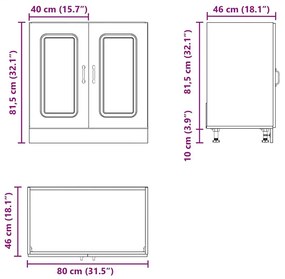 Ντουλάπι βάσης νεροχύτη Kalmar Sonoma Δρυς 80x46x81,5 εκ. - Καφέ