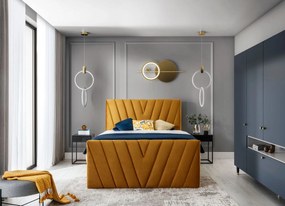 Επενδυμένο κρεβάτι Alba-Portokali-140 x 200