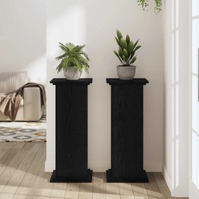 vidaXL Βάση φυτών Μαύρη Οξυά 33 x 33 x 80 cm Επεξεργασμένο ξύλο