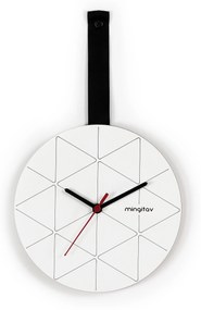 Ρολόι Τοίχου MINUET Λευκό/Μαύρο Ξύλο/Ύφασμα 23x23x2cm - Ύφασμα - 14570342