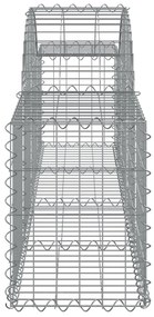 Συρματοκιβώτια Τοξωτά 25 τεμ. 200x30x40/60 εκ. Γαλβαν. Ατσάλι - Ασήμι