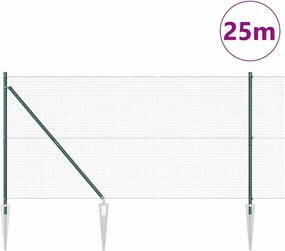 vidaXL Συρματόπλεγμα με ακίδες 25 x 1,2 μ Χάλυβας με επικάλυψη PVC