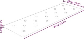 vidaXL Κεφαλάρι Τοίχου 12 pcs Καφέ 90 x 30 cm Τεχνητό Δέρμα
