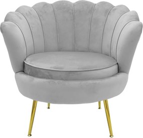 Πολυθρόνα Daimon βελούδο γκρι-χρυσό 79x74x78εκ 79x74x78 εκ.
