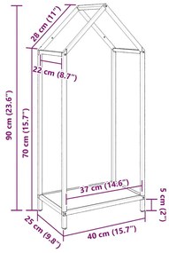 Ράφι για καυσόξυλα 40x25x90 εκ. Ατσάλι ψυχρής έλασης - Πράσινο