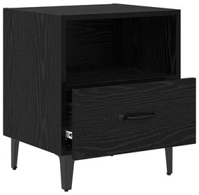 vidaXL Κομοδίνο 2 pcs Μαύρη δρυς 40 x 35 x 47.5 εκ Επεξεργασμένο ξύλο