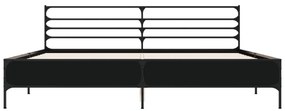 vidaXL Πλαίσιο Κρεβατιού Μαύρο 180 x 200 εκ. Επεξ. Ξύλο & Μέταλλο
