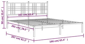 ΠΛΑΙΣΙΟ ΚΡΕΒΑΤΙΟΥ ΜΕ ΚΕΦΑΛΑΡΙ ΛΕΥΚΟ 160X200 ΕΚ. ΜΕΤΑΛΛΙΚΟ 376376