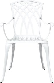 vidaXL Σερβίτσιο τραπεζιού κήπου 3 pcs Λευκό Χυτό αλουμίνιο