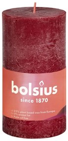 Bolsius Κεριά Κύλινδρος Ρουστίκ Shine 8 τεμ. Βελ. Κόκκινο 100 x 50 χιλ