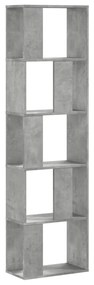 Βιβλιοθήκη 5 Επιπέδων Γκρι Σκυροδέματος 45 x 23,5 x 162,5 εκ. - Γκρι