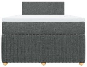 vidaXL Κρεβάτι Boxspring με Στρώμα Σκούρο Γκρι 120x190 εκ Υφασμάτινο