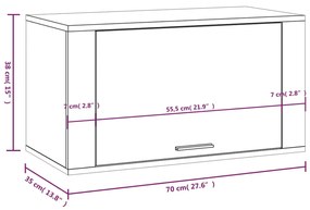 ΠΑΠΟΥΤΣΟΘΗΚΗ ΕΠΙΤΟΙΧΙΑ ΓΥΑΛ. ΛΕΥΚΟ 70X35X38 ΕΚ. ΕΠΕΞ. ΞΥΛΟ 821014