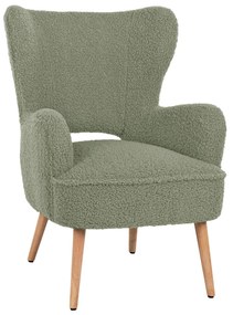 ARMCHAIR MYLIE  PISTACHIO GREEN BOUCLE FABRIC 66X75X93Hcm.