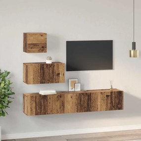 vidaXL Σετ επίπλου τηλεόρασης 4 pcs Παλαιό ξύλο 80 x 30 x 30 εκ
