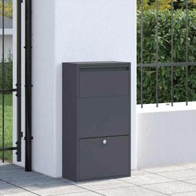 vidaXL Θυρίδα Πακέτων με αποθήκευση Ανθρακί 44 x 22 x 82 εκ. Ατσάλι