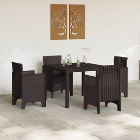 vidaXL Τραπέζι Κήπου Καφέ 100x100x73 εκ. Πολυ Ράττανα