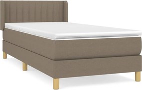 vidaXL Κρεβάτι Boxspring με Στρώμα Taupe 90x200 εκ. Υφασμάτινο