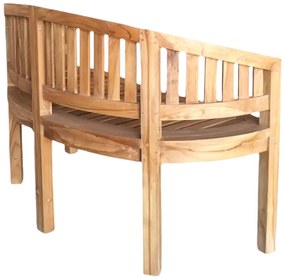 Καναπές διθέσιος Coren φυσικό teak ξύλο 130x61x87εκ