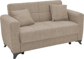 Σετ σαλονιού 2τεμ Modesto pakoworld ύφασμα σε ανοιχτή καφέ απόχρωση