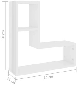 ΡΑΦΙΕΡΕΣ ΤΟΙΧΟΥ 2 ΤΕΜ. ΓΥΑΛΙΣΤΕΡΟ ΛΕΥΚΟ 50X15X50 ΕΚ ΜΟΡΙΟΣΑΝΙΔΑ 807220