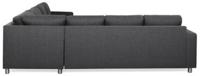Γωνιακός Καναπές Scandinavian Choice C152, Σκούρο γκρι, Ασημί, 284x284x80cm, Πόδια: Μέταλλο | Epipla1.gr