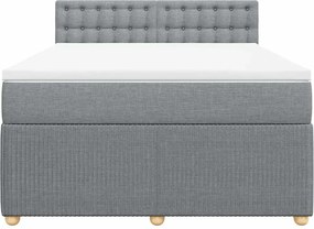 vidaXL Κρεβάτι Boxspring με Στρώμα Αν. Πράσινο 160x200εκ Υφασμάτινο