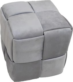 Σκαμπό Jisko pakoworld γκρι βελούδο 38x38x40εκ