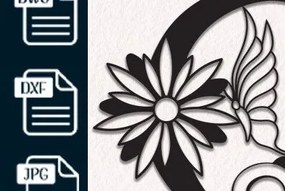 Intra απο ξύλο plywood 3mm-4mm πάχος Butterfly Floral Alphabet C Δίασταση 30x20 cm INTRAFABR-35709031