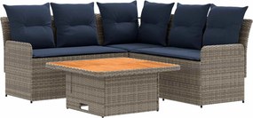 vidaXL Σύνολα επίπλων 4 τμχ. Γκρι και Navy Blue Ράτα PE