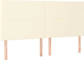 vidaXL Κρεβάτι Boxspring με Στρώμα Κρεμ 160x200εκ. από Συνθετικό Δέρμα