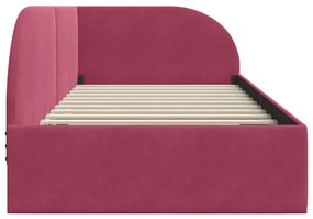vidaXL Κρεβάτι Γωνίας με κεφαλάρι Μπορντό 90 x 200 cm Βελούδο