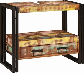 vidaXL Ντουλάπι νιπτήρα με συρτάρι Πολύχρωμο Στερεό Ανακτηθέν Ξύλο