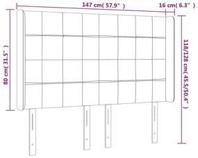 ΚΕΦΑΛΑΡΙ ΚΡΕΒΑΤΙΟΥ LED TAUPE 147X16X118/128 ΕΚ. ΥΦΑΣΜΑΤΙΝΟ 3124050